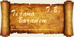 Tijana Baranin vizit kartica